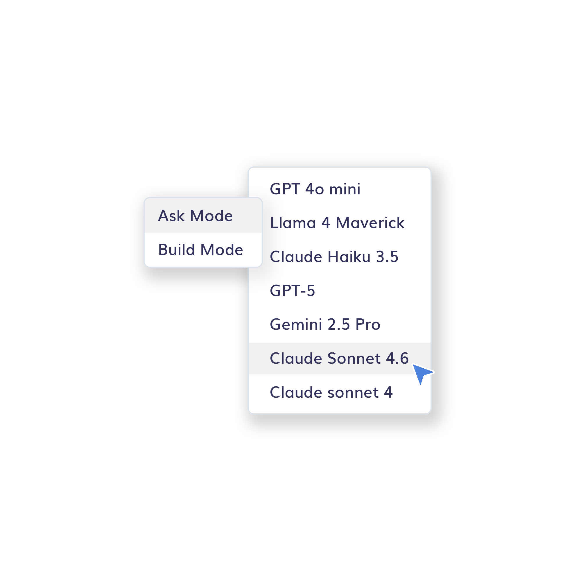 Ask and Build modes with multiple AI models